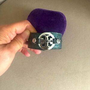 Tory Burch Green Leather Bracelet